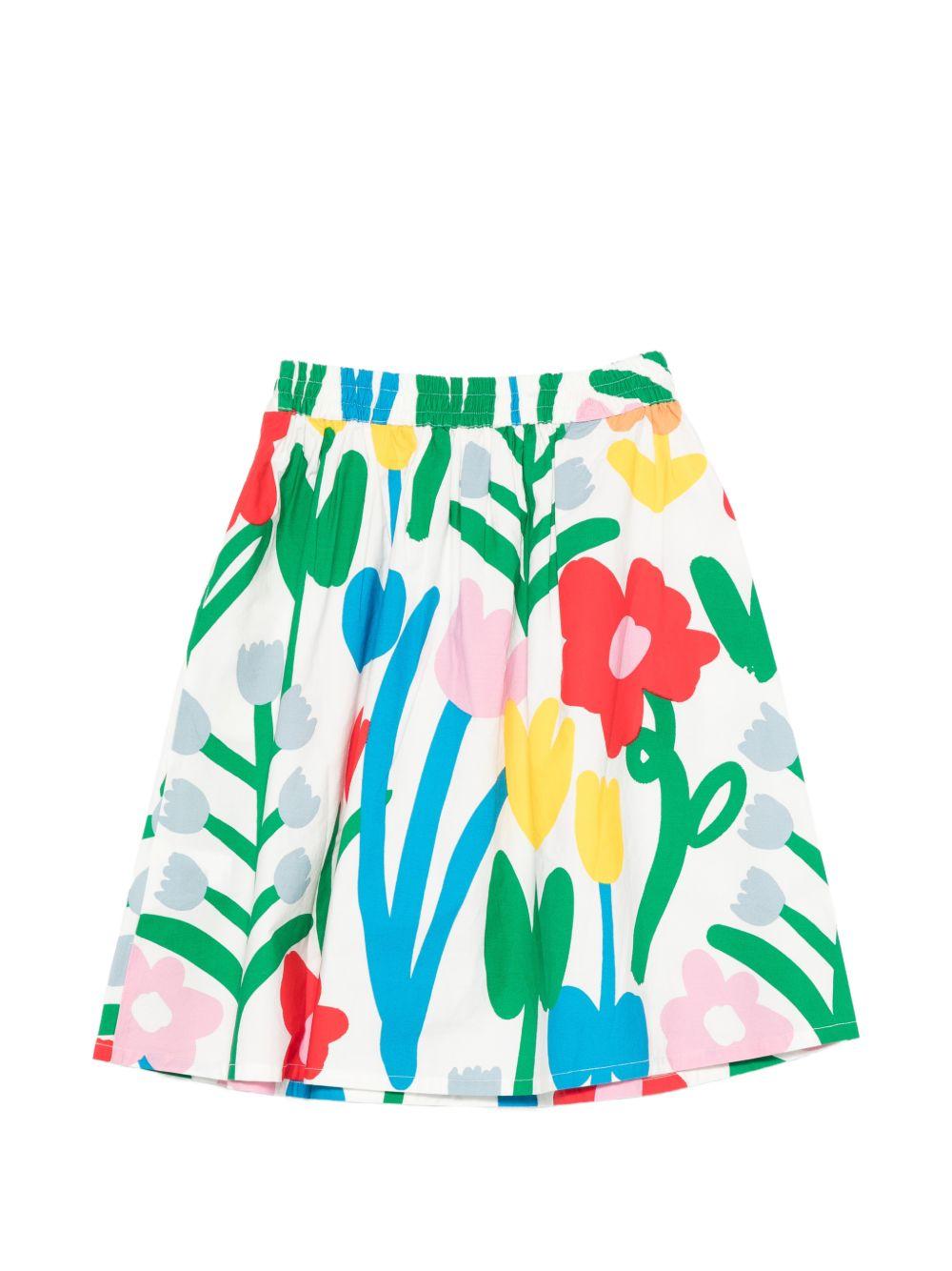 Gonna per bambina Stella McCartney Kids bianca con stampa floreale TY7A40 Z3461 101MC STELLA McCARTNEY KIDS