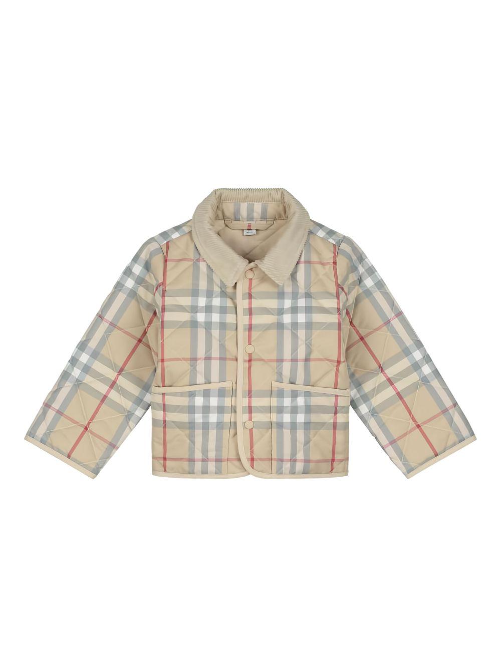 Giacca per neonato Burberry Kids beige con motivo a quadri 8108532 A2205 BURBERRY KIDS