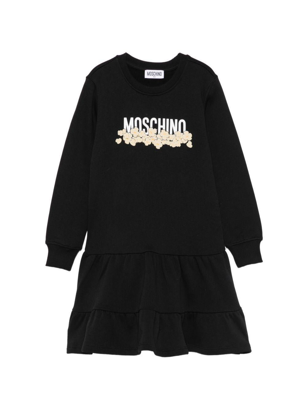 Abito per bambina Moschino Kids nero con stampa grafica HDV0IBLCA83 60100 MOSCHINO KIDS