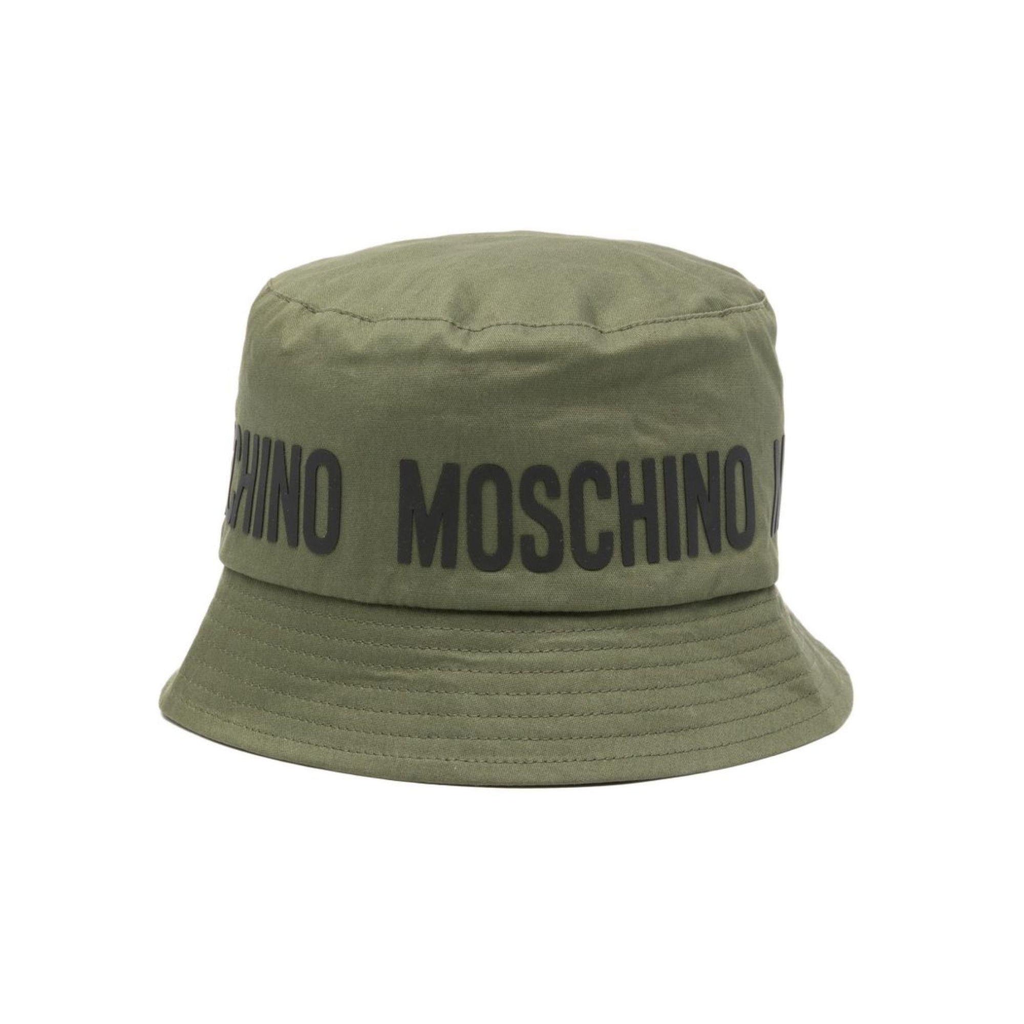 Cappello bucket per bambini Moschino Kids verde con logo HUY003LOA00 30037 MOSCHINO KIDS
