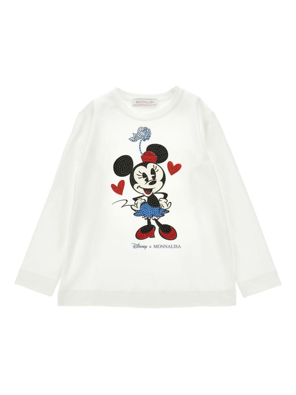 T-shirt per bambina Monnalisa bianca con grafica con Minnie 19F608 6003 0001 MONNALISA