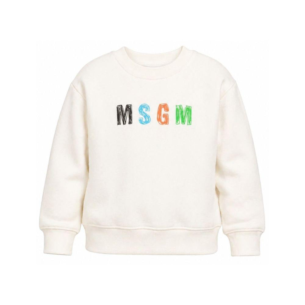 Felpa per bambini MSGM Kids bianca con logo sul davanti S6MSJBSW237 013 MSGM KIDS