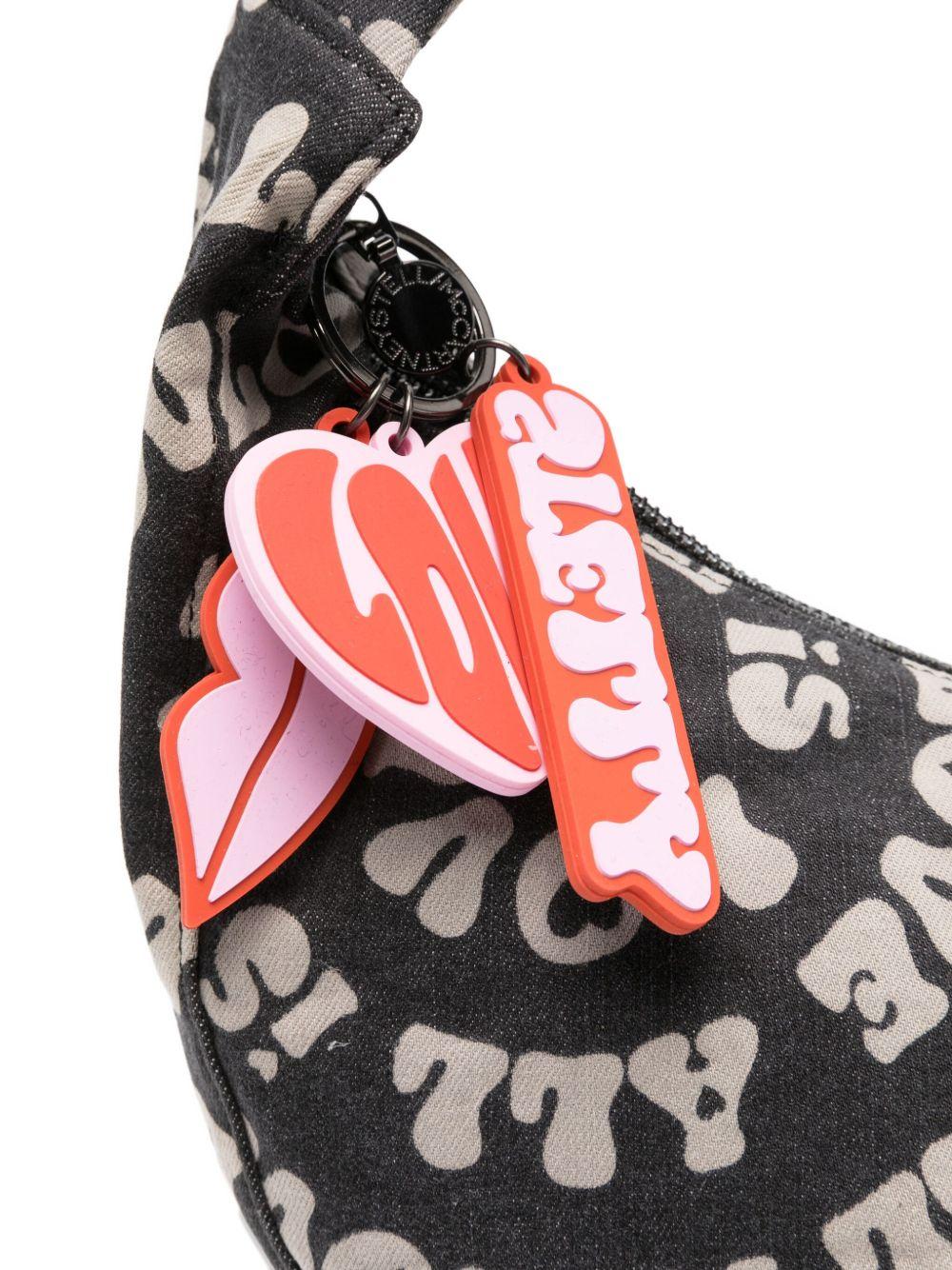 Borsa a mezzaluna per bambina Stella McCartney Kids nera con ciondolo a forma di labbra TX0D08 Z3113 961BC STELLA McCARTNEY KIDS