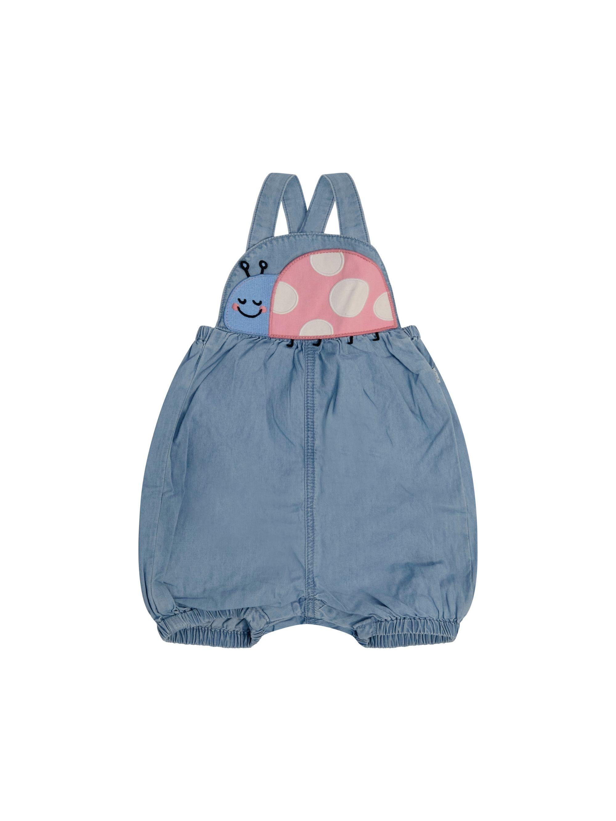 Salopette per neonata Stella McCartney Kids denim con dettaglio coccinella TYA012 Z0161 600 STELLA McCARTNEY KIDS