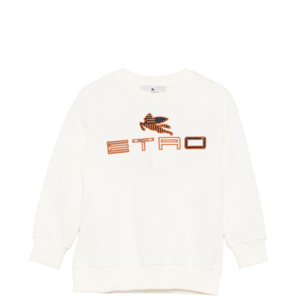 Felpa girocollo per bambino Etro Kids bianca con logo GY4P50 Z3183 102 ETRO KIDS