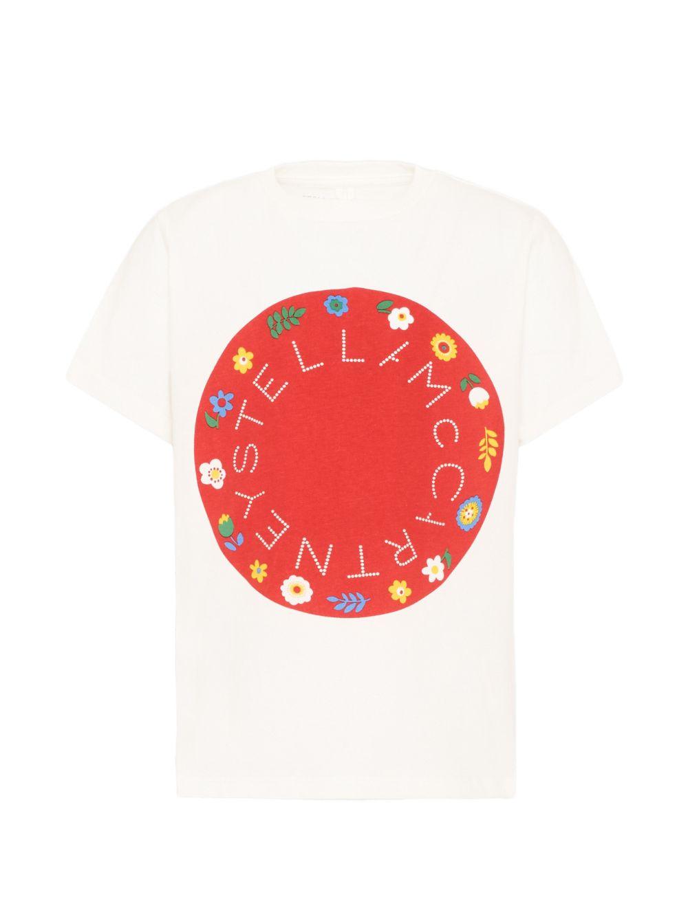 T-shirt per bambina Stella McCartney Kids bianca con stampa grafica TZ8A71 Z3772 101 STELLA McCARTNEY KIDS
