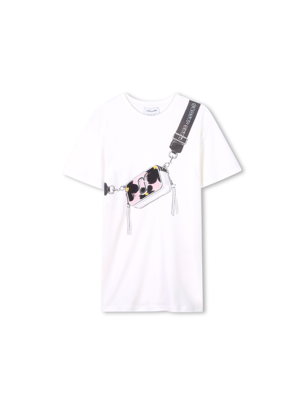 Abito modello T-shirt Snapshot per bambina Marc Jacobs Kids bianco con orlo dritto W60530 126 THE MARC JACOBS KIDS