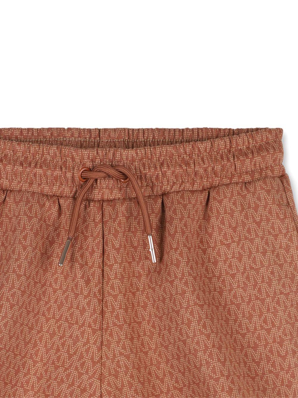 Shorts per bambina Michael Kors Kids marrone con coulisse R30568 348 MICHAEL KORS KIDS