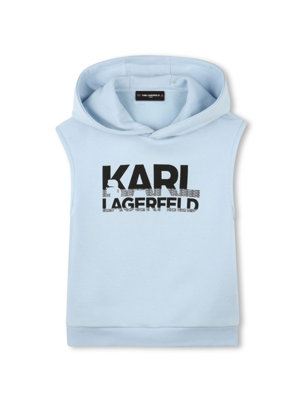 Felpa per bambino Karl Lagerfeld Kids azzurro con stampa con logo sul petto Z30430 782 KARL LAGERFELD KIDS