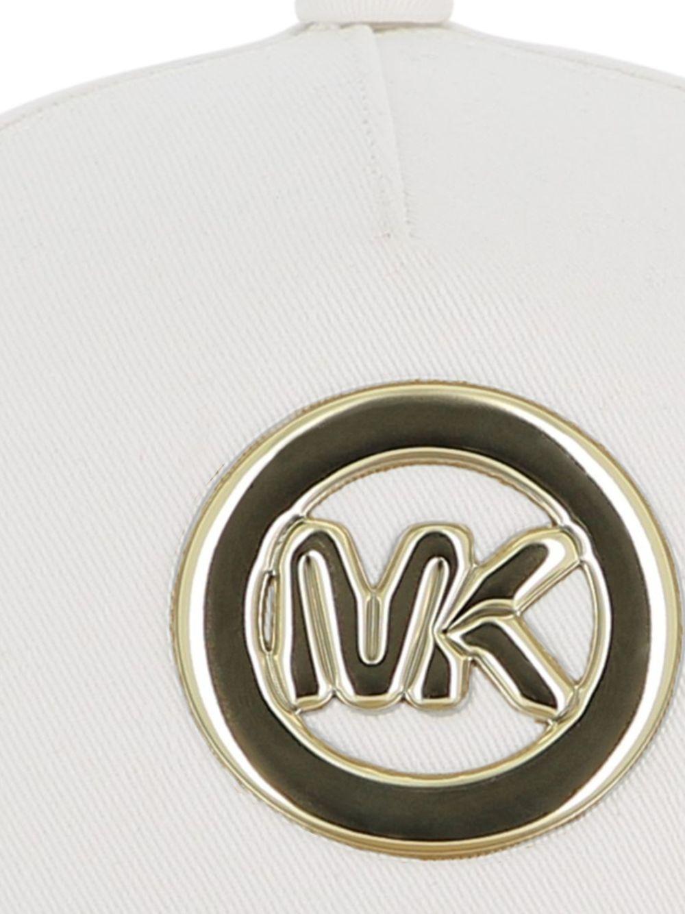 Cappello da baseball per bambina Michael Kors Kids bianco con placca logo R30626 117 MICHAEL KORS KIDS
