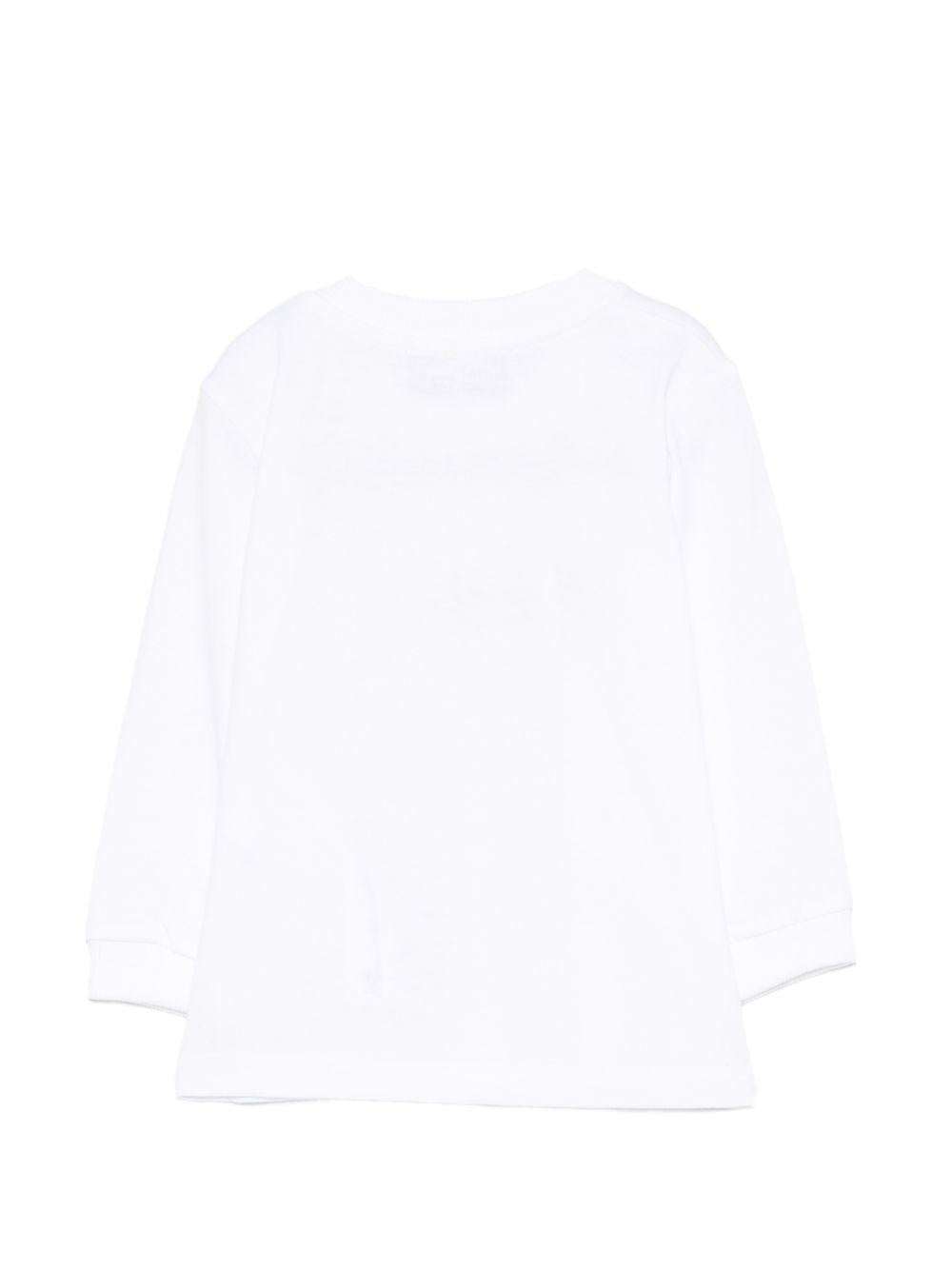 T-shirt per neonati Moschino Kids bianca con stampa grafica MUO01CLAA20 10101 MOSCHINO KIDS