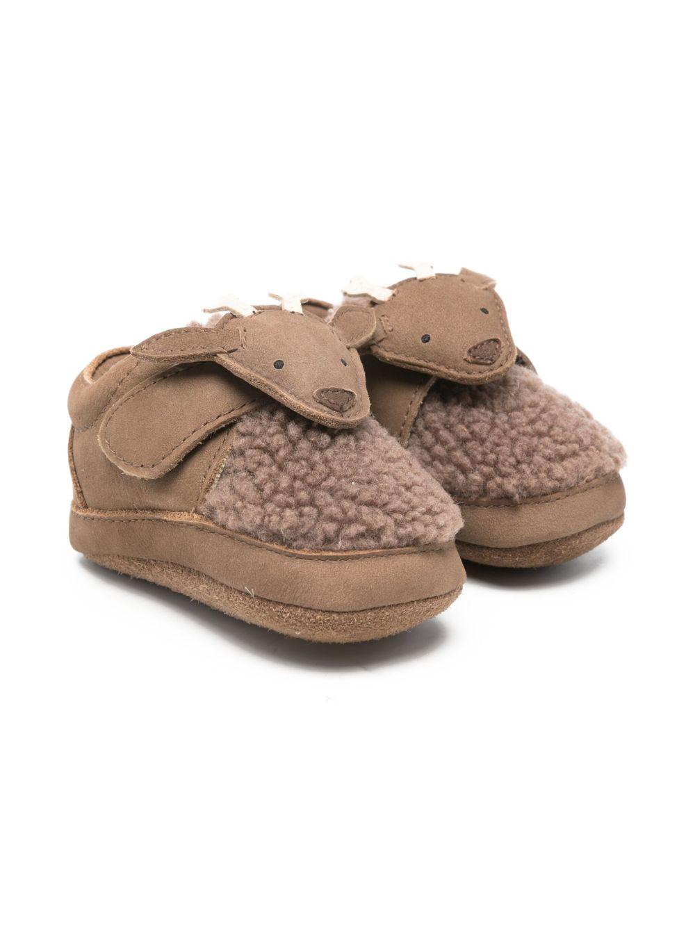 Scarpe da culla per neonati Donsje beige con applicazioni alce 1042104 NL148 DONSJE