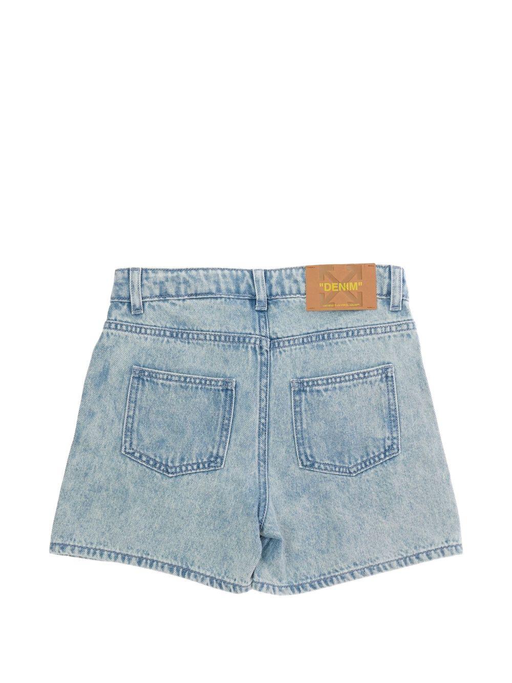 Shorts per bambina Off-White Kids azzurri con dettaglio logo 44GYC004S26D001 452 OFF WHITE KIDS