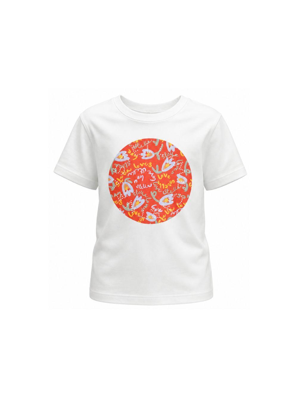 T-shirt per bambini Stella McCartney Kids bianca con stampa grafica TY8C91 Z0434 101 STELLA McCARTNEY KIDS