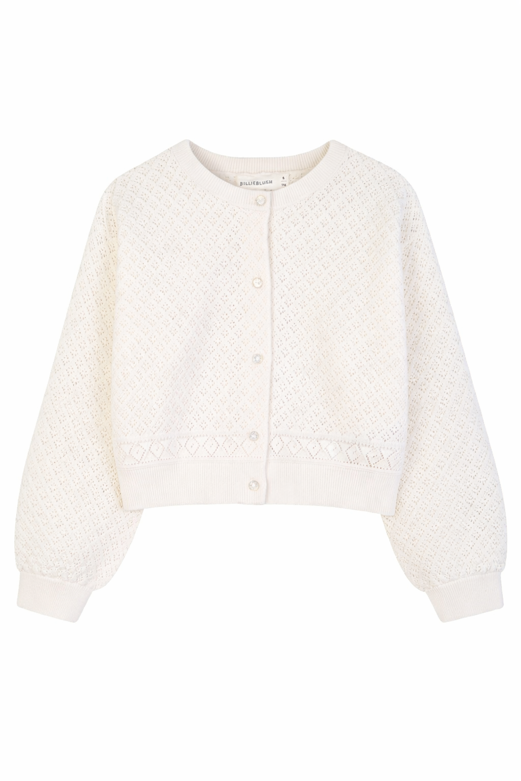 Maglione per bambina Billieblush bianco con lavorazione in maglia U22164 105 BILLIEBLUSH