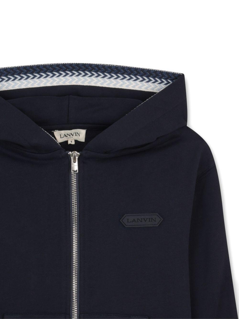 Felpa per bambino Lanvin Enfant blu navy con chiusura con zip N30370 855 LANVIN KIDS