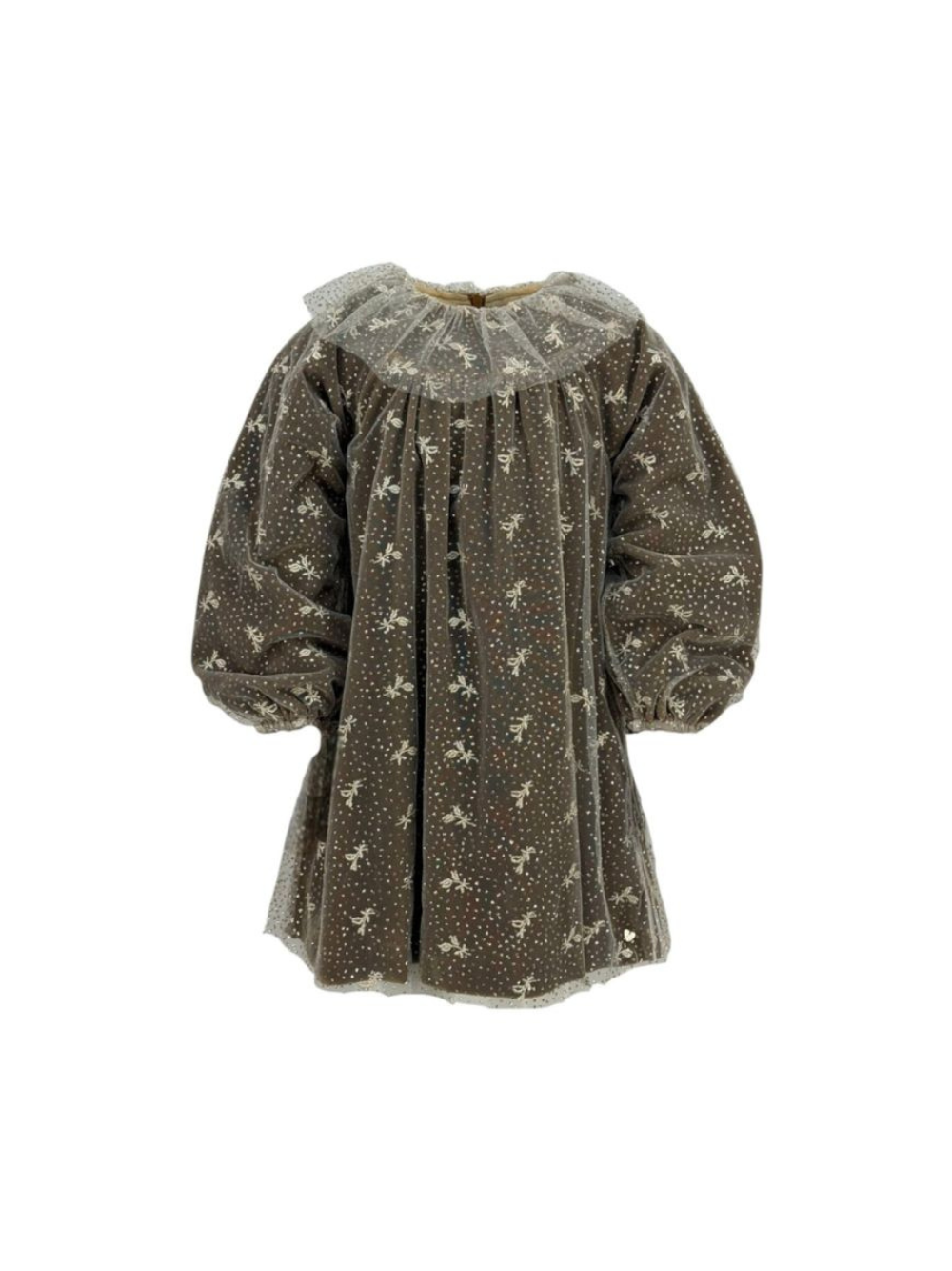 Abito per bambina Tartine et Chocolat marrone con dettagli in tulle CB30052 57 TArtine & Chocolat