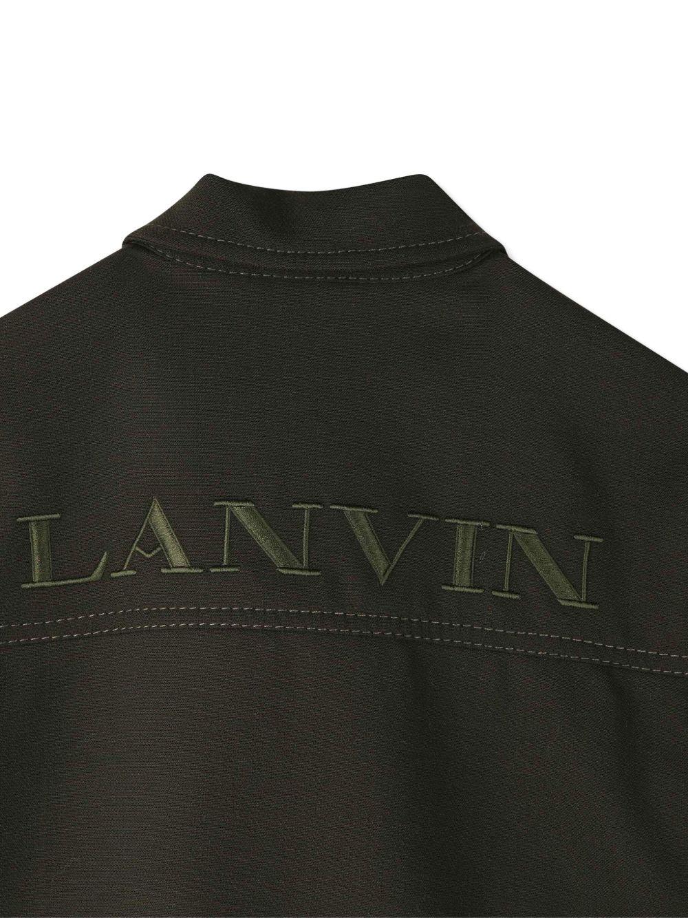 Giacca per bambina Lanvin Enfant nero con logo ricamato N30258 U60 LANVIN