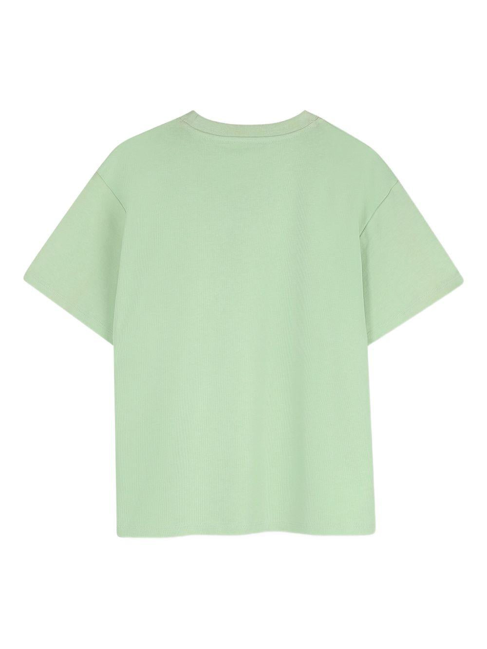T-shirt per bambino Kenzo Kids verde con stampa logo sul petto K61670 61B KENZO KIDS