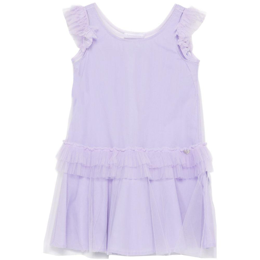 Abito per bambina Monnalisa viola con dettagli con ruches 17G907 T9945 0065 MONNALISA KIDS