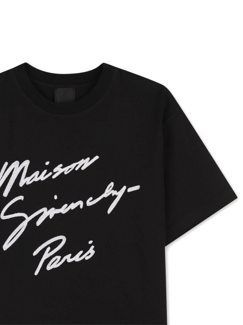 T-shirt per bambini Givenchy Kids nera con logo H30951 09B GIVENCHY KIDS