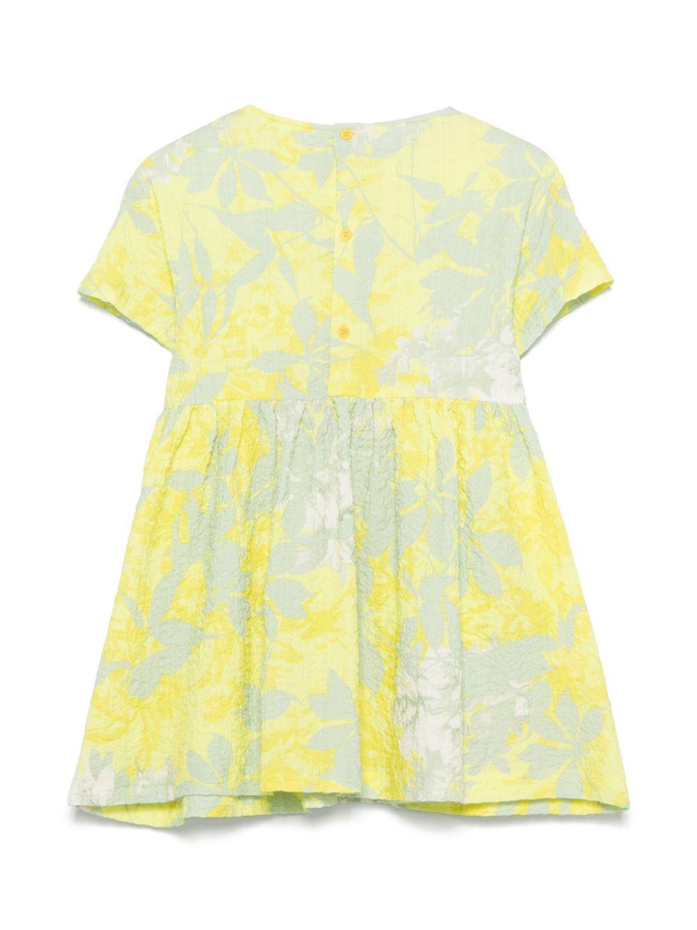 Abito per bambina Il Gufo giallo a fiori con due tasche laterali applicate P25VM779C4143 524 IL GUFO
