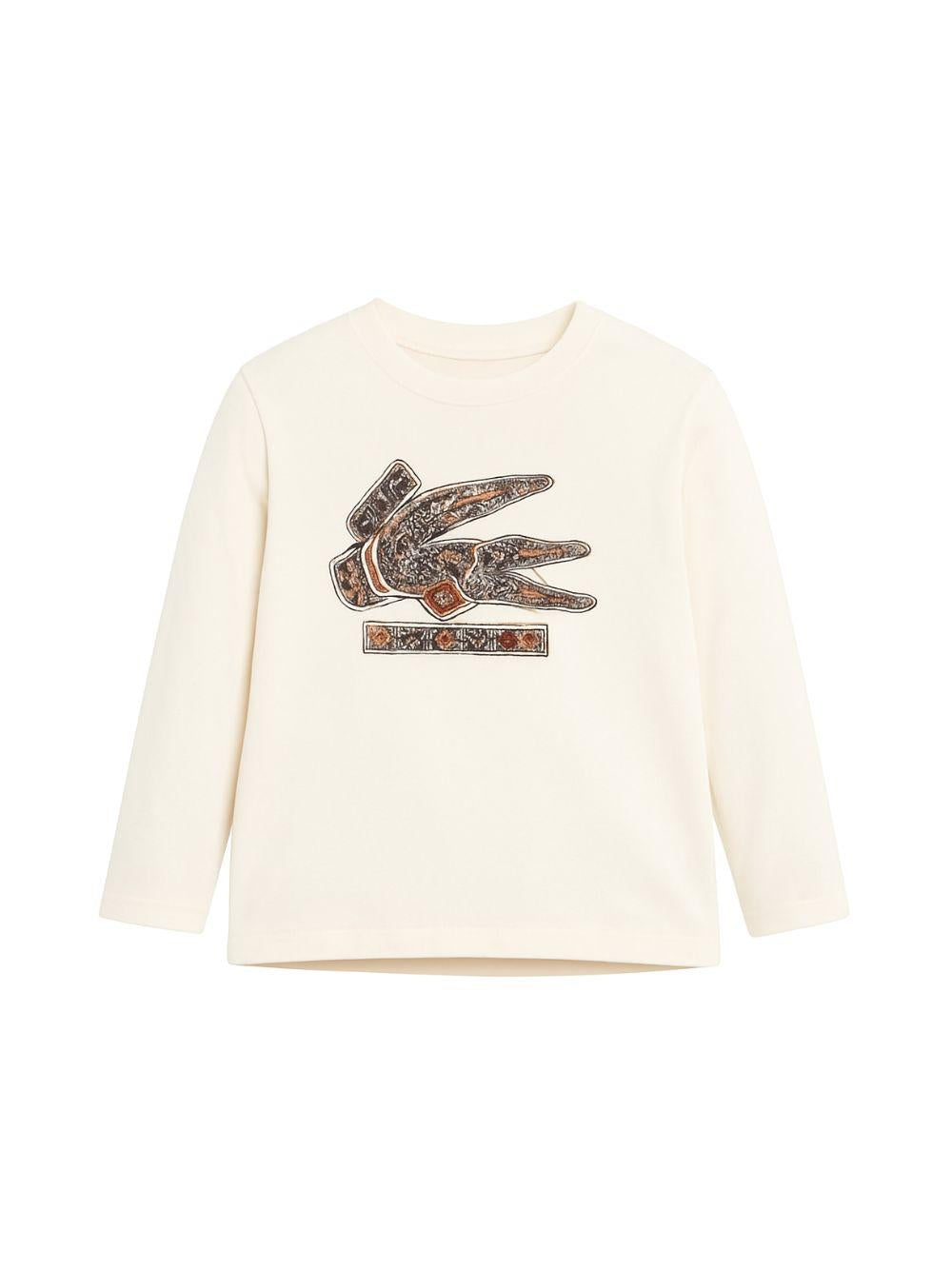 T-shirt per bambino Etro Kids bianca con dettaglio Pegaso sul davanti GZ8P40 Z3672 102 ETRO KIDS
