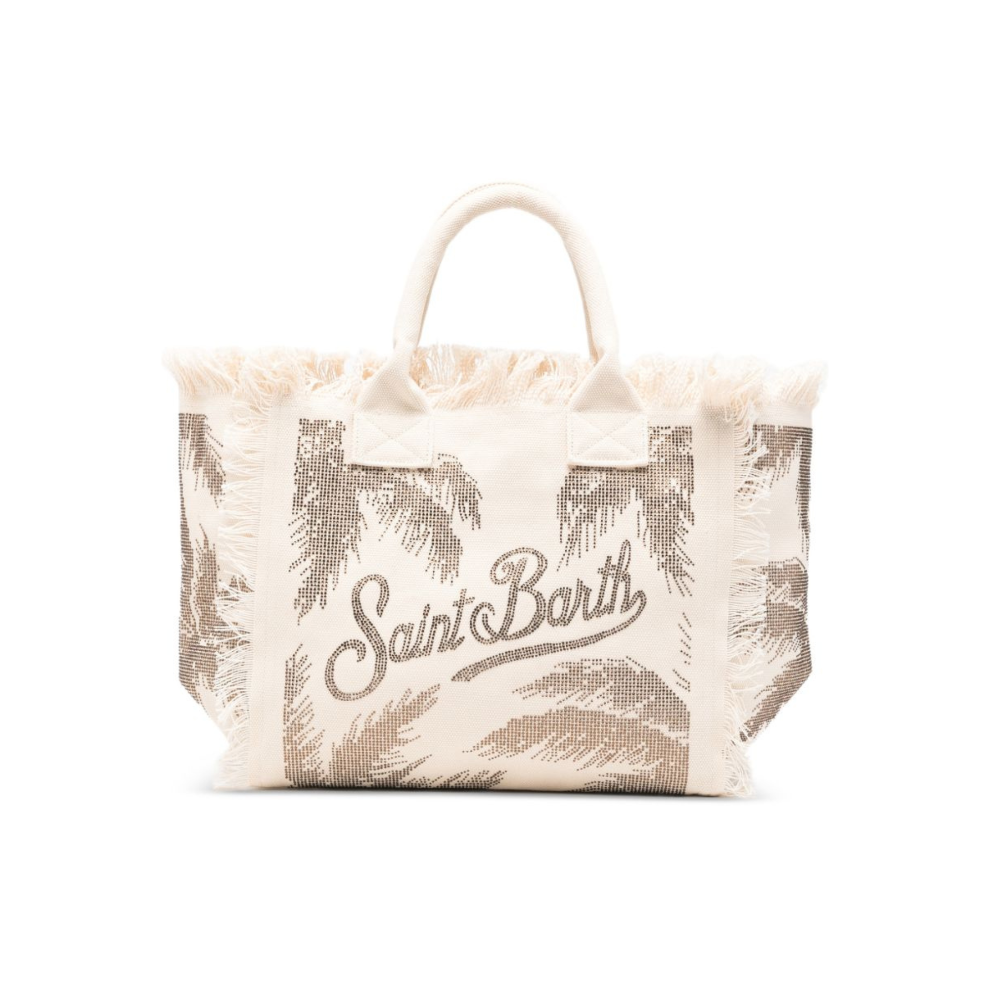 Borsa tote MC2 Saint Barth bianca con finiture con frange VANI001 08748L MC2 ST. BARTH KIDS