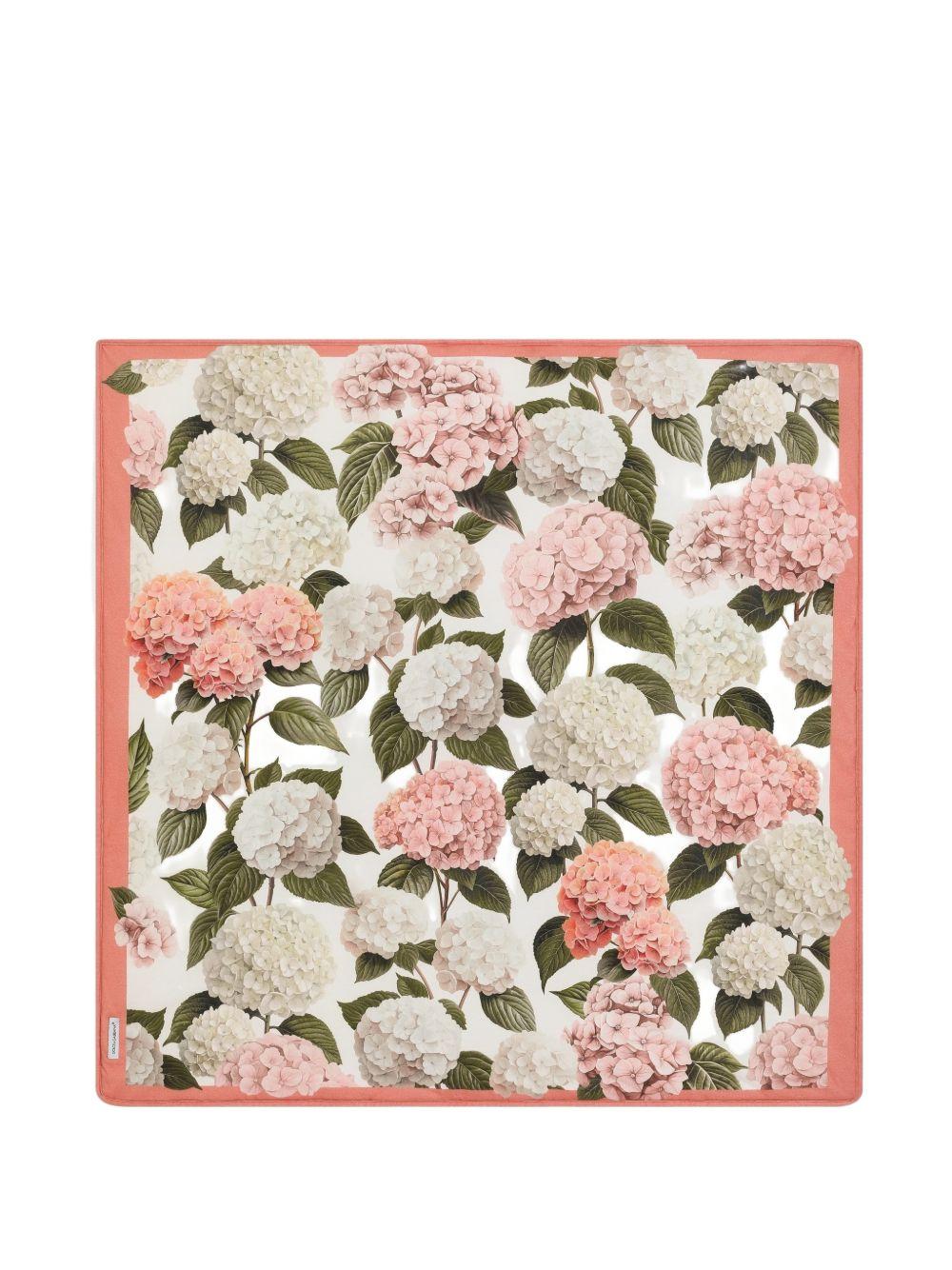 Coperta per neonata Dolce & Gabbana Kids multicolore con stampa floreale all-over LNJAE7 II7JU HF5XG DOLCE & GABBANA KIDS