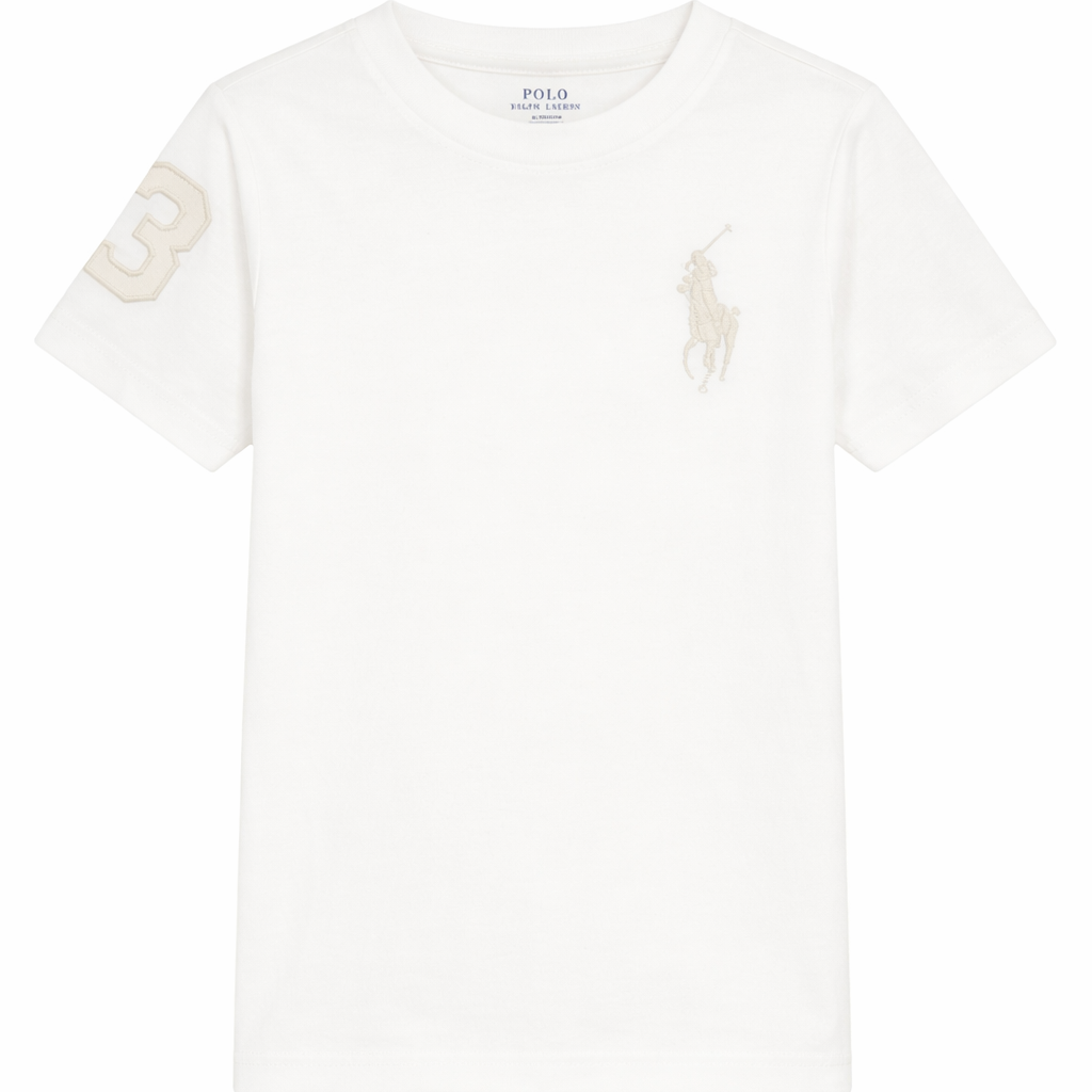 T-shirt per bambino Polo Ralph Lauren Kids bianca con ricamo Polo Pony 322832907 504 Ralph Lauren kids
