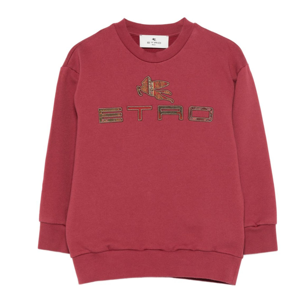 Felpa per bambino ETRO KIDS rossa con logo ricamato GX4P20 Z3333 416 ETRO KIDS