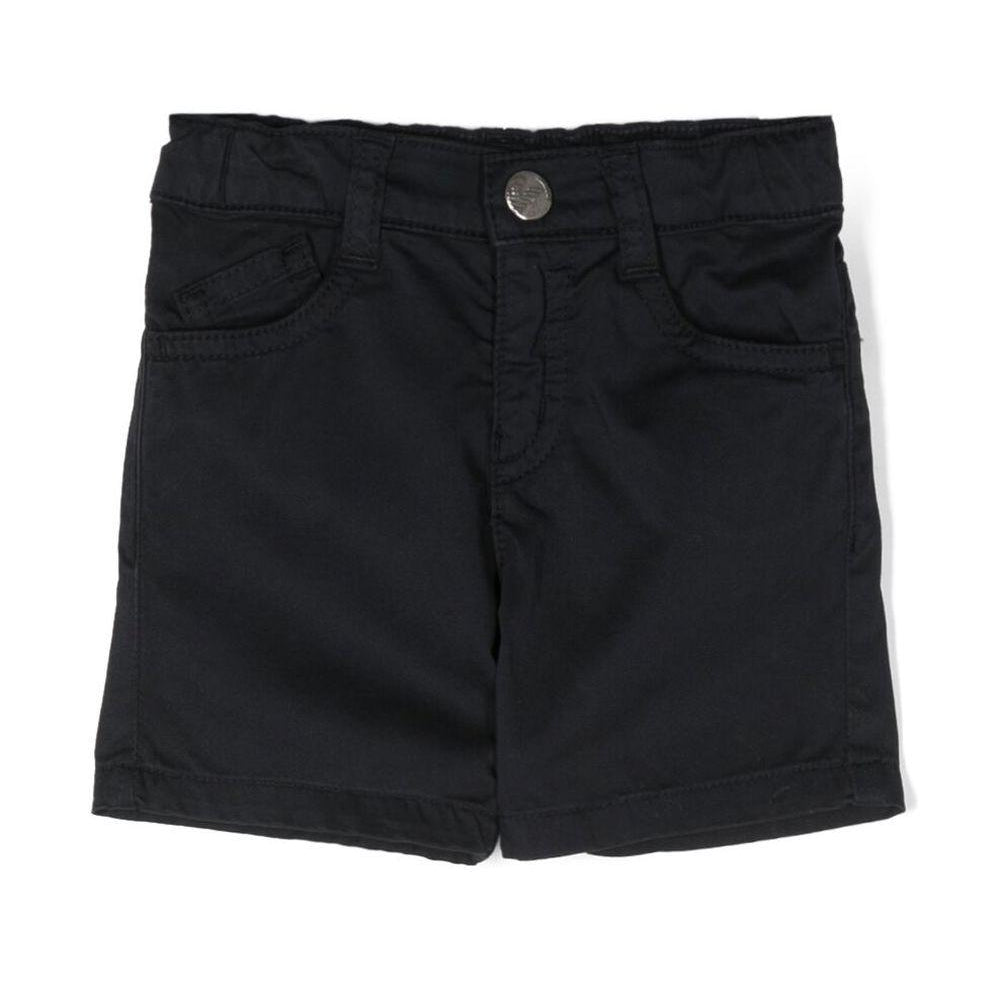 Shorts per neonato Emporio Armani Kids blu con bottoni con logo inciso 8NHS01 4N7LZ 0920 EMPORIO ARMANI KIDS