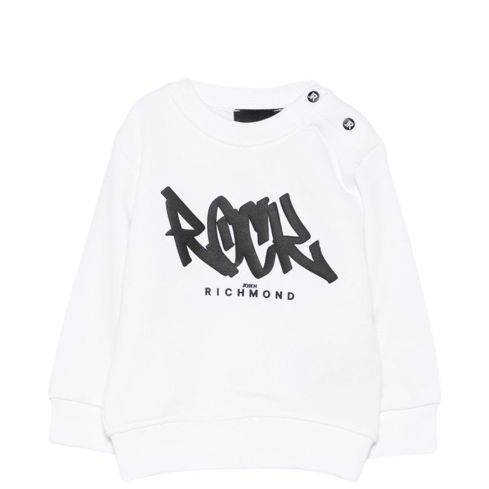 Felpa per neonato John Richmond Junior bainca con logo sul davanti RIP26077FE WHITE JOHN RICHMOND KIDS
