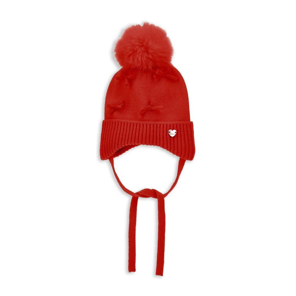 Berretto per neonata Monnalisa Kids rosso con dettaglio con fiocchi 37H005 8064 0043 MONNALISA KIDS
