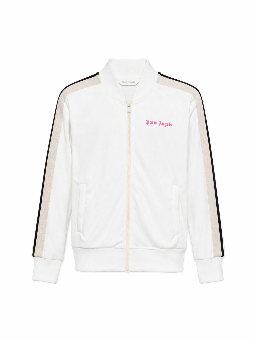Felpa per bambina Palm Angels Kids bianca con strisce sulle maniche PGBD002S26FAB001 002 PALM ANGELS KIDS