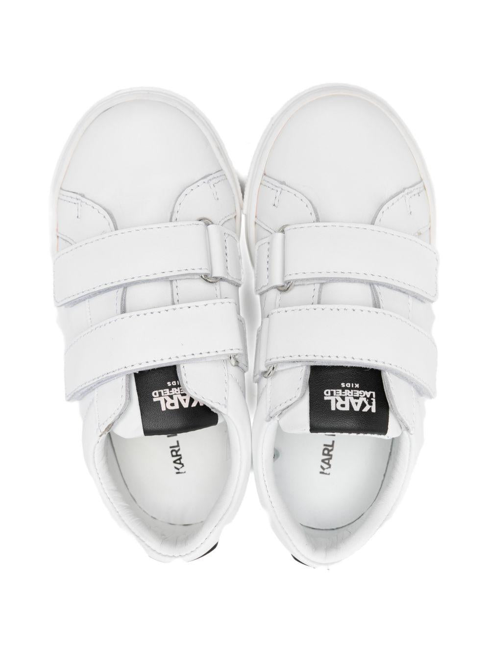 Sneakers per bambini Karl Lagerfeld Kids bianche con dettaglio traforato Z31186 10P KARL LAGERFELD KIDS