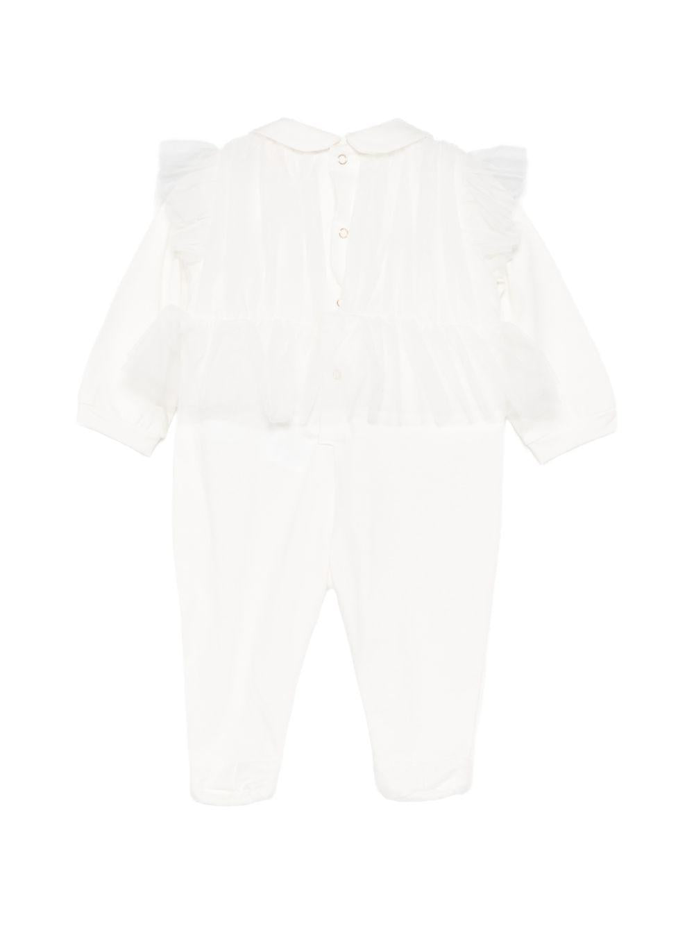 Tutina per neonata Elisabetta Franchi La Mia Bambina bianca con ruches ENTU1570JF054 0004 ElISABETTA FRANCHI KIDS