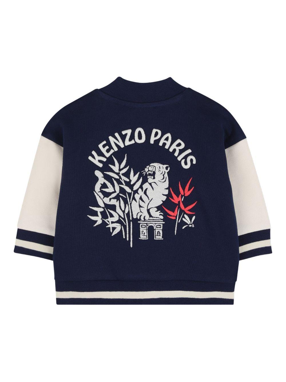 Set felpa e pantaloni per neonato Kenzo Kids blu e bianco con logo K61706 84N KENZO KIDS