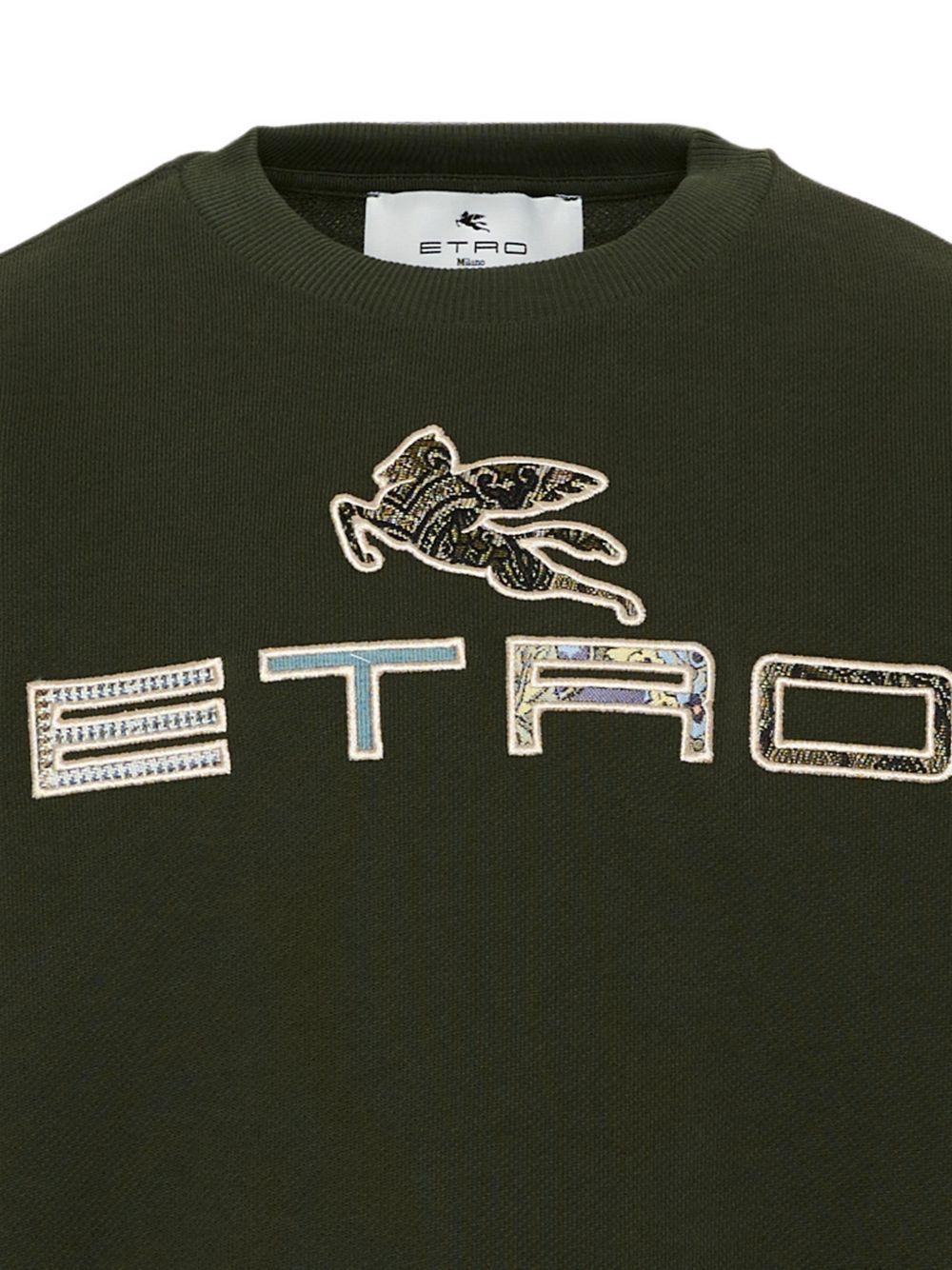 Felpa per bambino Etro Kids verde con logo sul davanti GZ4P20 Z3183 70J ETRO KIDS