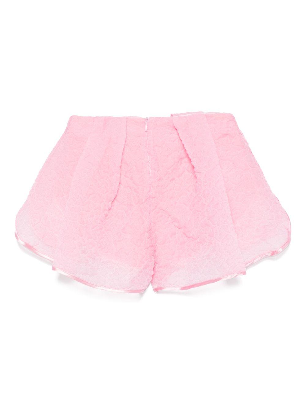 Shorts per bambina Vivetta rosa in mistgo cotone con pizzo sovrapposto VE2553 ROSA VIVETTA KIDS