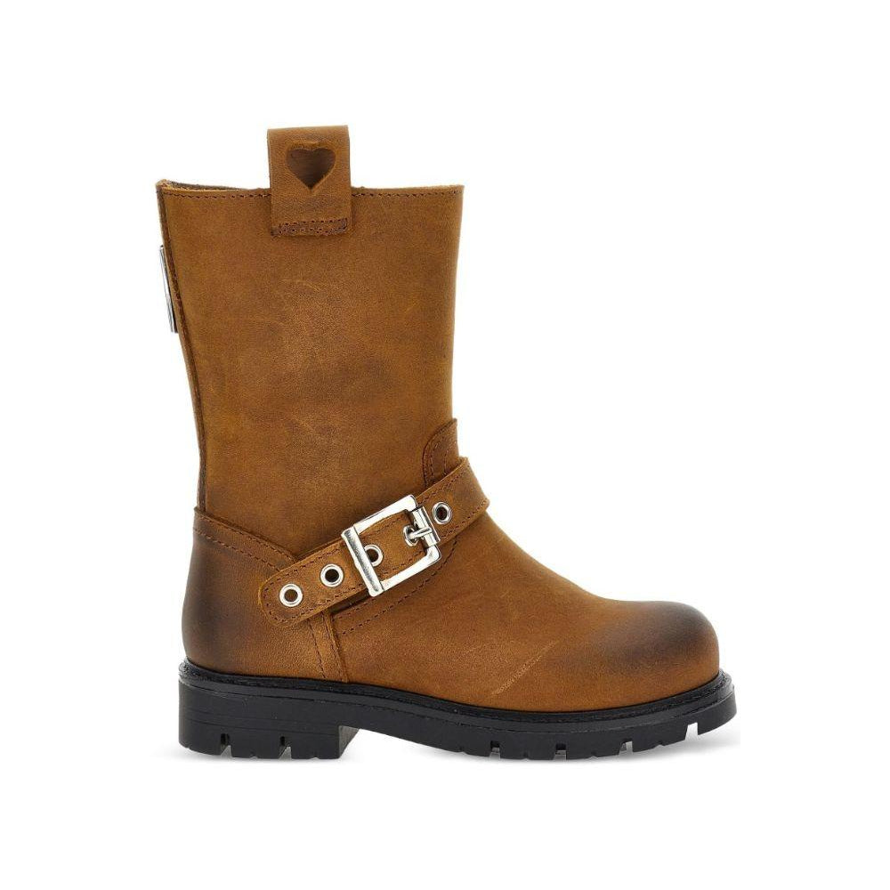 Stivaletto in pelle per bambina Monnalisa Kids marrone con fibbia 8CH016 8790 0006 MONNALISA KIDS