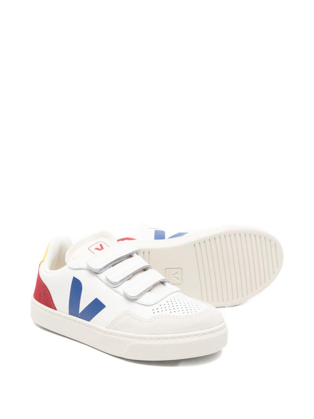 Sneakers V-90 per bambini Veja Kids bianche con chiusure a strappo SX2021511 V-90 WHITE INDIGO PEPPER VEJA KIDS