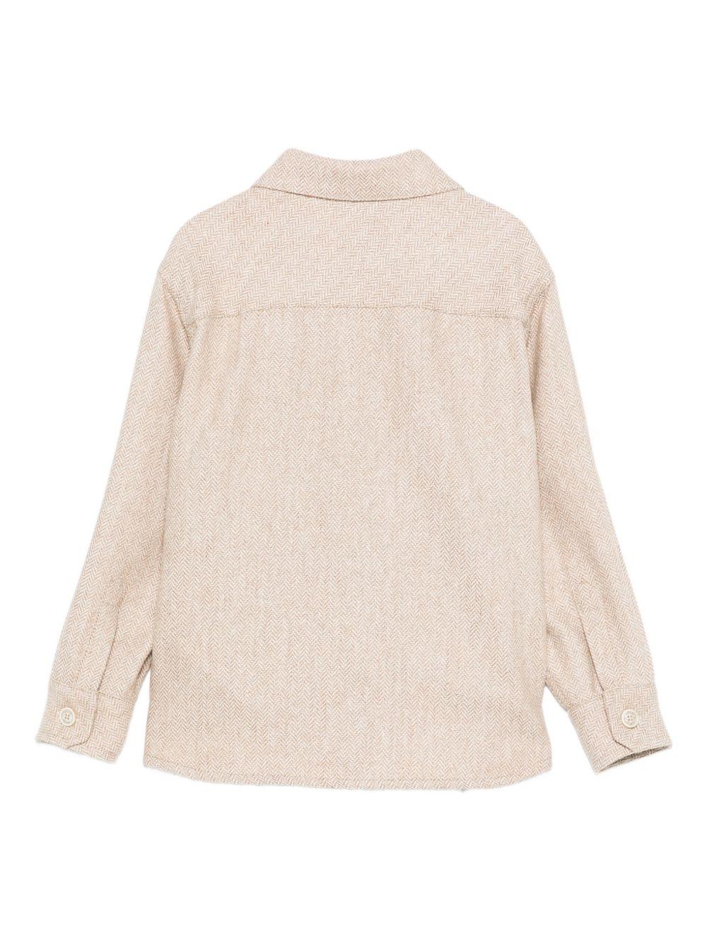 Camicia per bambino Eleventy Kids beige con motivo pied-de-poule EX5P60 I0285 116AV ELEVENTY KIDS