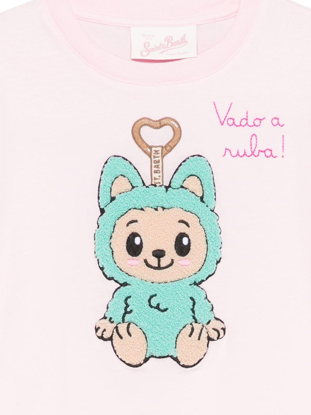 T-shirt per bambina MC2 Saint Barth Kids rosa con stampa grafica ABY0001 00960L MC2 ST. BARTH KIDS