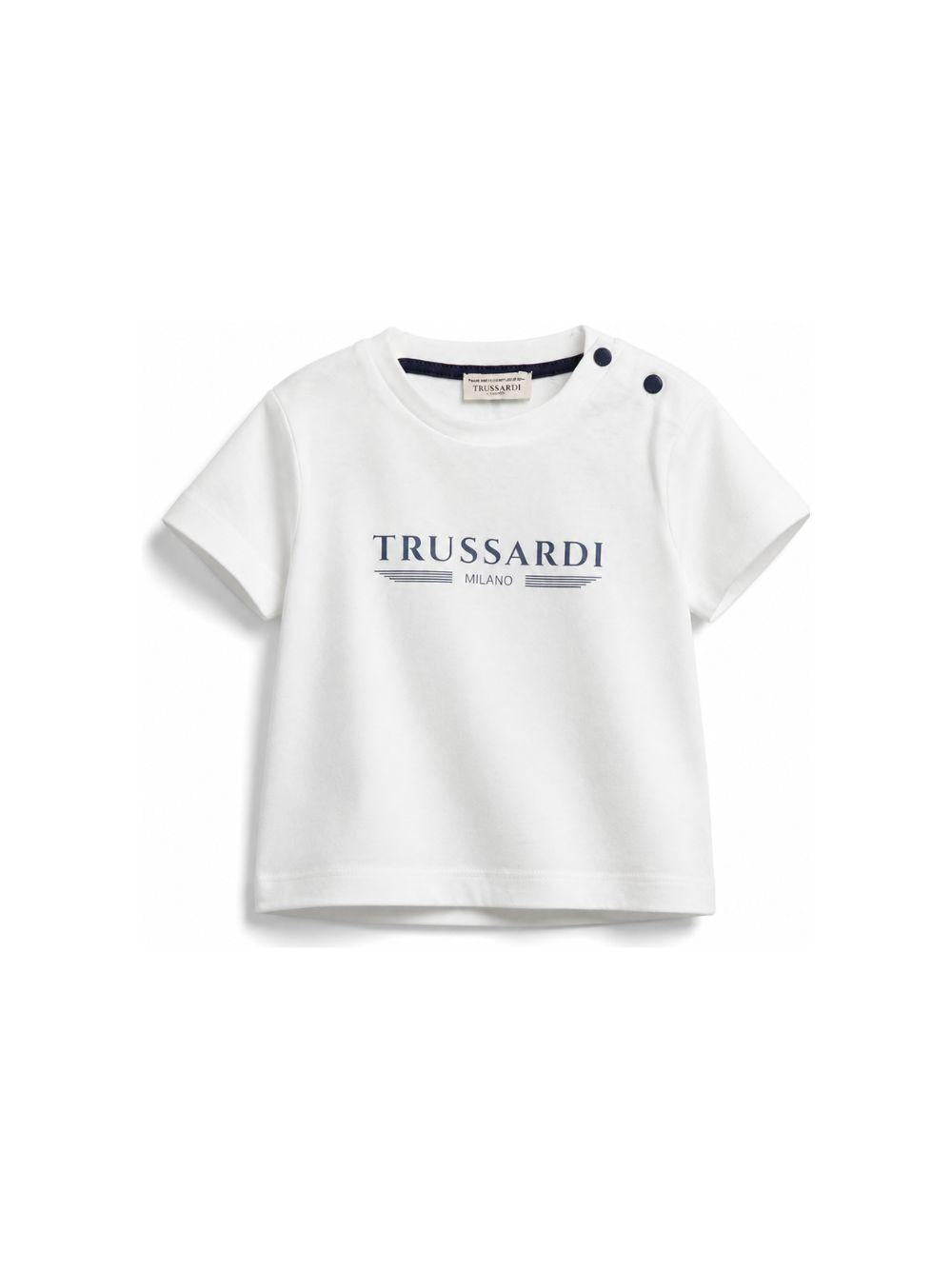 T-shirt per neonato Trussardi Junior bianca con dettaglio logo TIP26035TS OFF-WHITE TRUSSARDI KIDS