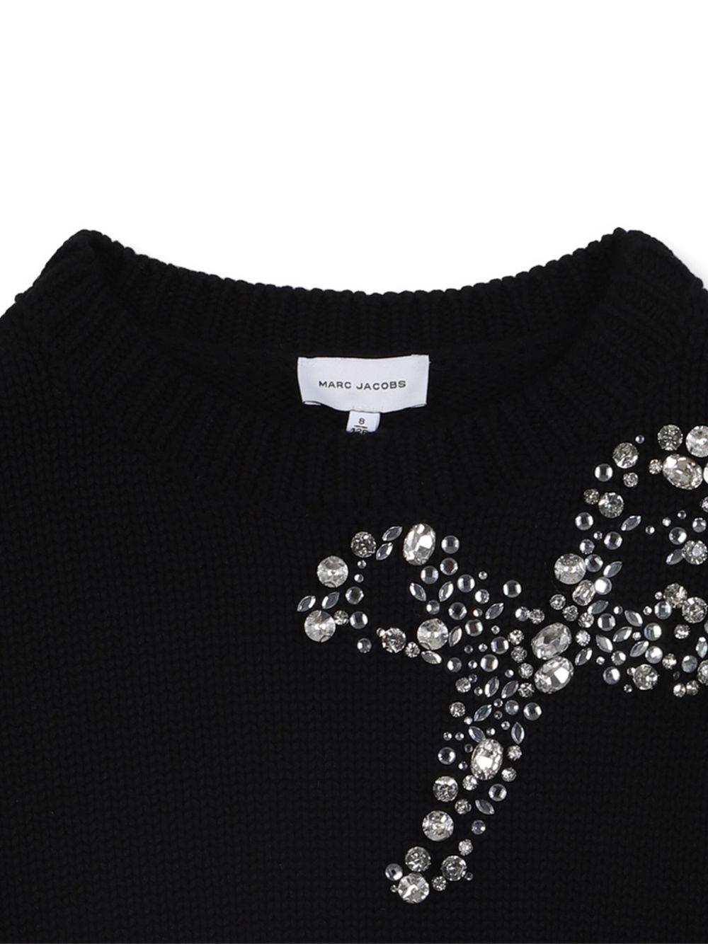 Maglione per bambina Marc Jacobs Kids nero con decorazione con perline W60569 09B THE MARC JACOBS KIDS