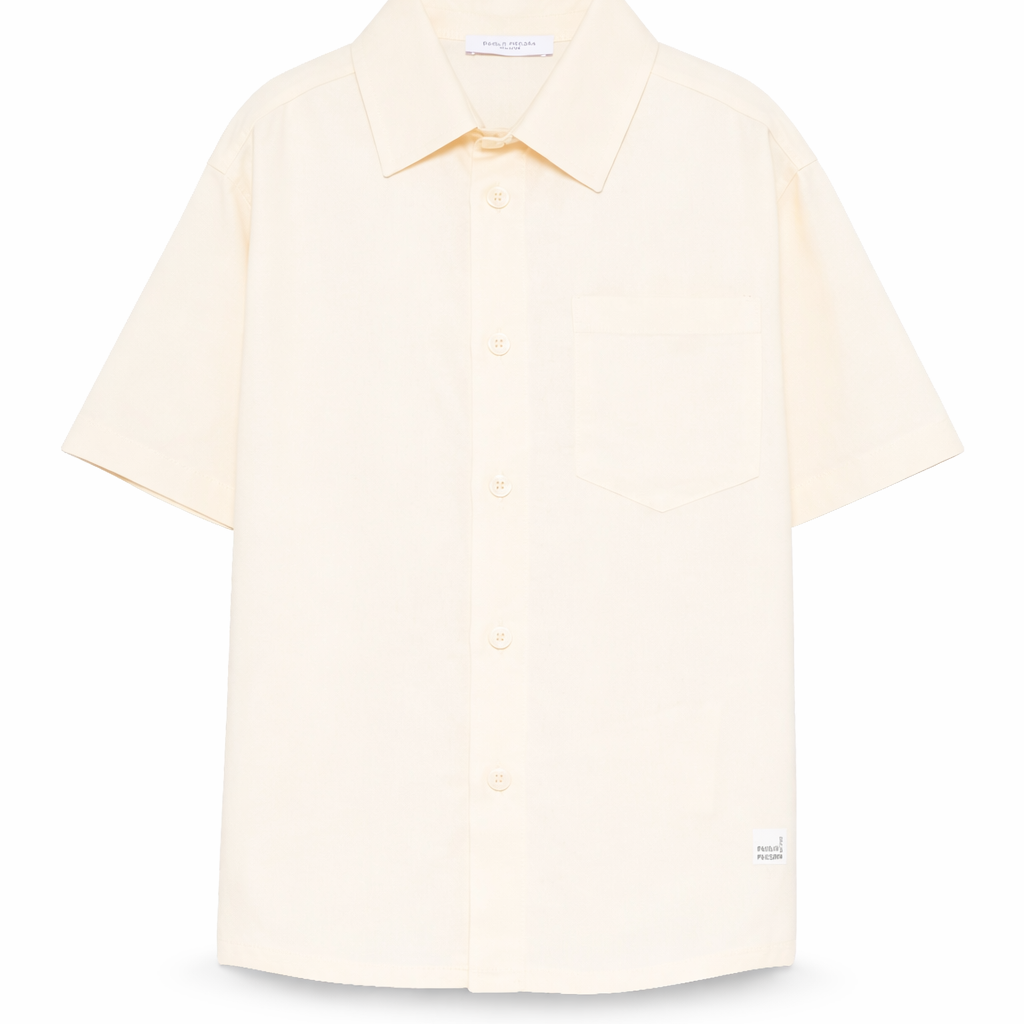 Camicia per bambino Paolo Pecora Kids beige con colletto classico PP4301 SABBIA PAOLO PECORA KIDS