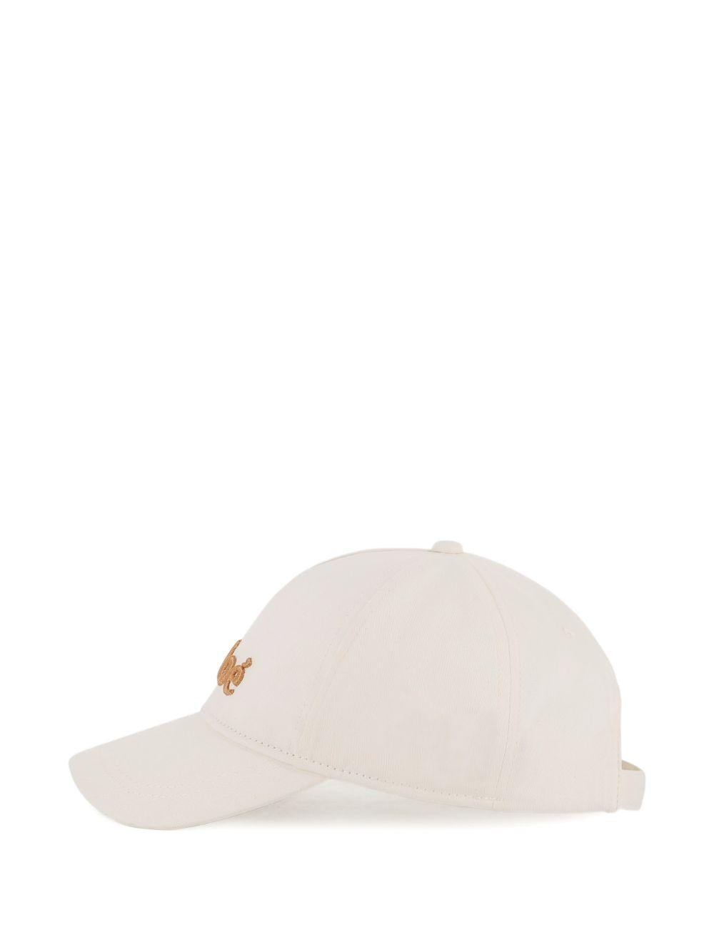 Cappello da baseball per bambina Chloé Kids bianco con logo ricamato C20871 105 CHLOE' KIDS