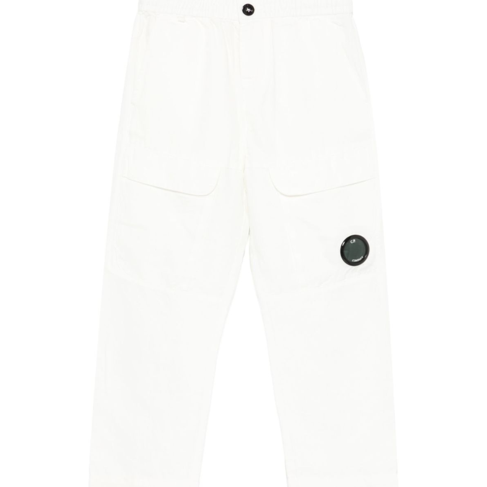 Pantaloni per bambino C.P. Company Kids bianco con applicazione CUP00MLZC01 10135 C.P.COMPANY KIDS