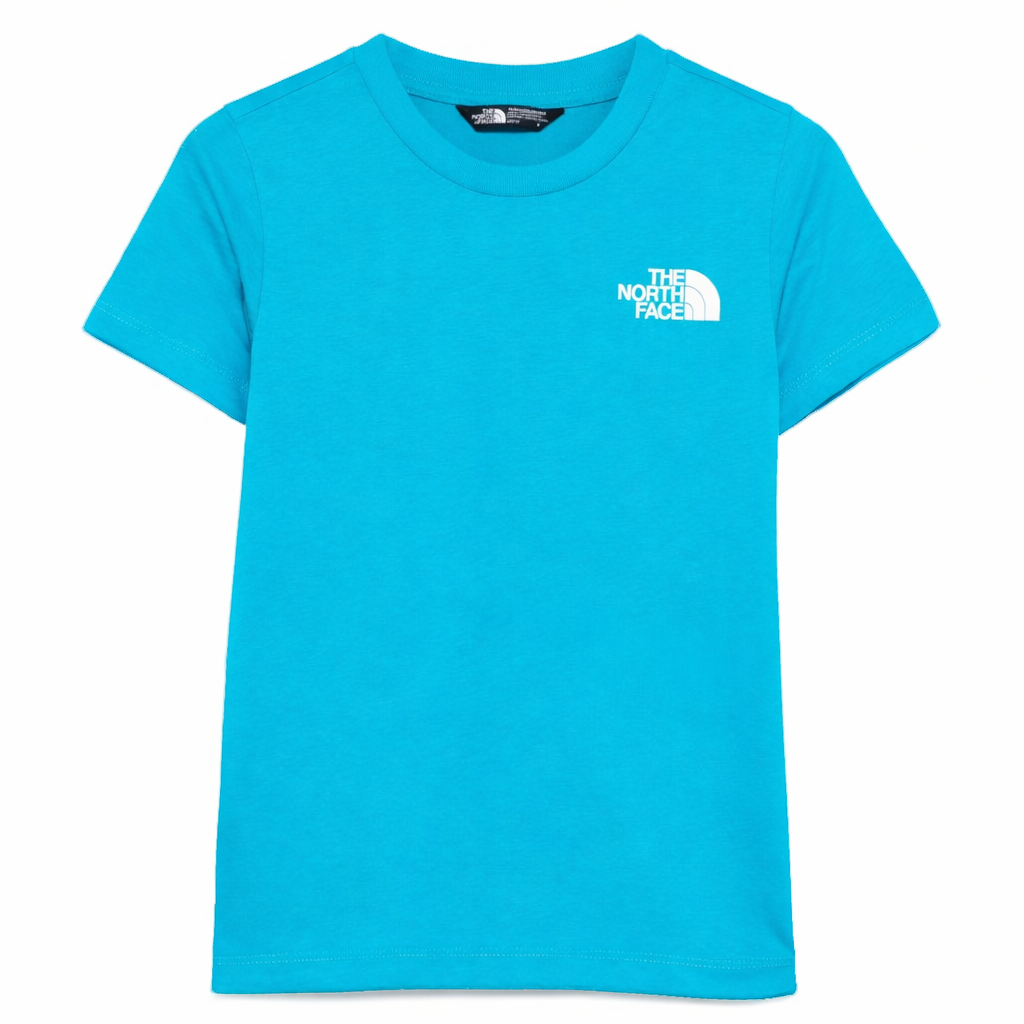 T-shirt per bambini The North Face Kids azzurra con logo sul davanti NF0A87T4 D7R1 THE NORTH FACE KIDS